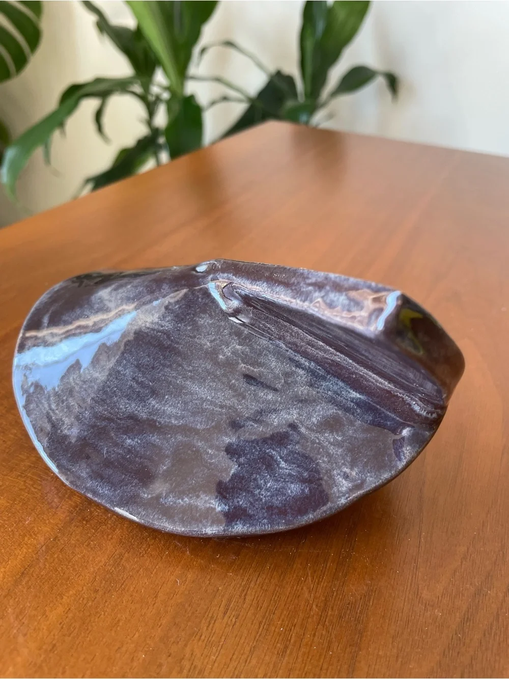Glazed Dark Plum Ceramic Tea Light Holder by Home Accents
